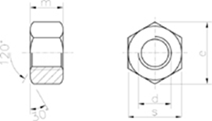 Immagine di Dado Esagonale Alto ASTM A 194