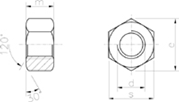 Immagine di Dado Esagonale Alto ASTM A 194 Zincato Bianco