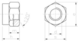 Immagine di Dado Basso Autobloccante con anello in nylon Zincato Bianco - 747410ZBIANCA