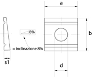 Immagine di Piastrine per appoggio su travi UPN inclinazione 8%