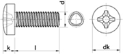Immagine di Vite autoformante (trilobata) Testa Cilindrica Impronta Croce Zincato Bianco