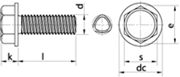 Immagine di Vite autoformante (trilobata) Testa Esagonale con Bordino Zincato Bianco