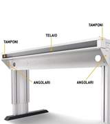 Immagine di Telaio porta prese aggiuntivo per banco Dynamic L 1000 mm