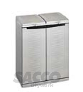 Immagine di ARMADIO RACCOLTA DIFFERENZIATA LT 110 X 3 POSTI GRIGIO ECO CAB 3      TERRY VM 05041237