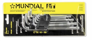 Immagine di CHIAVE MASCHIO PIEGATA 366 T10-T50 SET 9 PZ TORX C/FORO   MUNDIAL 02317137