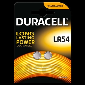 Immagine di PILA BOTTONE LR54 ALCALINA PZ 2  1,5V 189/191/V10GA/LR1130  DURACELL 02074009