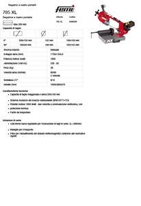 Immagine di SEGATRICE A NASTRO PORTATILE 785 XL