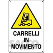 Immagine di SEGNALE PERICOLO MM 300X200 CARRELLI MOVIMENTO AUTOM.ALLUM 05247622