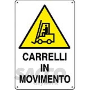 Immagine di SEGNALE PERICOLO MM 300X200 CARRELLI MOVIMENTO AUTOM.ALLUM 05247622