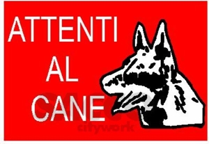 Immagine di SEGNALE PERICOLO MM 300X200 ATTENTI AL CANE PVC 02808314