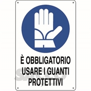 Immagine di SEGNALE OBBLIGO MM 300X200 USO GUANTI PROTEZIONE 00823210