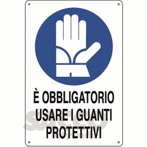 Immagine di SEGNALE OBBLIGO MM 300X200 USO GUANTI PROTEZIONE 00823210