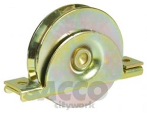 Immagine di RUOTA CANCELLO 1 CUSCINETTO Ø80 GOLA"V" ZN C/SUPPORTO 393 IBFM 02537627