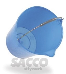 Immagine di SECCHIO GRADUATO Ø310  H308  LT15 AZZURRO PE C/BECCO C/MANICO ZN 04020899