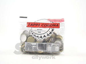 Immagine di TAPPO A CORONA P/BOTTIGLIA Ø26       PZ 200 ORO METALLO                 VG 05152438