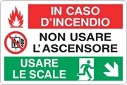 Immagine di SEGNALE DIVIETO MM 300X200 NO ASCENSORE/USARE SCALE ALLUM 02106427