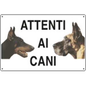 Immagine di SEGNALE PERICOLO MM 300X200 ATTENTI AI CANI ALLUMINIO 02106458