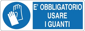 Immagine di SEGNALE OBBLIGO MM 350X125 USO GUANTI PROTEZIONE ALLUM. 02225968