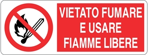 Immagine di SEGNALE DIVIETO MM 333X125 FUMARE/USARE FIAMME AL.ADESIVO 02226569