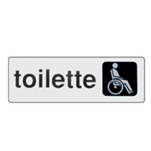 Immagine di SEGNALE INFORMAZIONE MM 150X50 TOILETTE DISABILI PVC ADESIVO 02316000