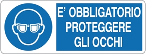 Immagine di SEGNALE OBBLIGO MM 350X125 PROTEGGERE GLI OCCHI ALLUMINIO 02536064