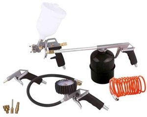 Immagine di PISTOLA ARIA COMPRESSA KIT SET 8 PZ SCATOLA CARTONE   BLISTER ABAC 05768226